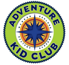 ADVENTURE KID CLUB WANDER EXPLORE OBSERVE ANALYZE logo