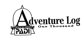 ADVENTURE LOG ONE THOUSAND LOGGED DIVES PADI logo