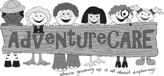 ADVENTURECARE WHERE GROWING UP IS ALL ABOUT EXPLORING logo