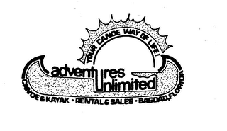 ADVENTURES UNLIMITED YOUR CANOE WAY OF LIFE! logo