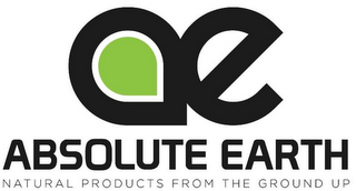AE ABSOLUTE EARTH NATURAL PRODUCTS FROM THE GROUND UP logo