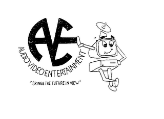 AE AUDIO VIDEO ENTERTAINMENT "BRINGS THE FUTURE IN VIEW" logo
