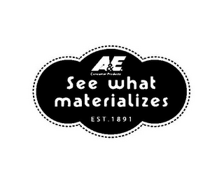 A&E CONSUMER PRODUCTS SEE WHAT MATERIALIZES EST. 1891 logo