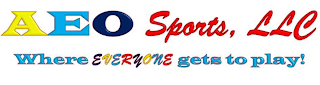 AEO SPORTS, LLC WHERE EVERYONE GETS TO PLAY! logo