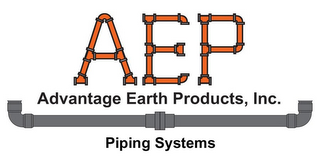 AEP WORDS ADVANTAGE EARTH PRODUCTS, INC. PIPING SYSTEMS logo