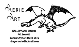 AERIE ART GALLERY AND STUDIO P.O. BOX 612 CANON CITY, CO 81215-0612 DRAGONAERIE@HOTMAIL.COM logo