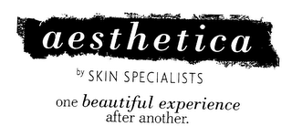 AESTHETICA BY SKIN SPECIALISTS ONE BEAUTIFUL EXPERIENCE AFTER ANOTHER. logo