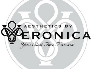 AESTHETICS BY VERONICA. YOUR BEST FACE FORWARD V logo