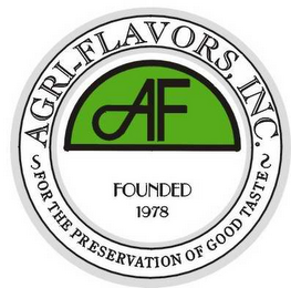 AF AGRI-FLAVORS, INC. FOR THE PRESERVATION OF GOOD TASTE FOUNDED 1978 logo