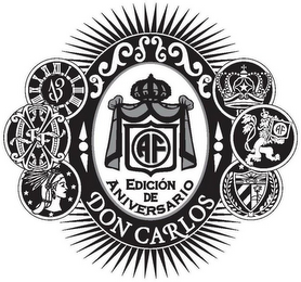AF DON CARLOS EDICION DE ANIVERSARIO FFOX I, II, III, IV, V, VIII, IX, X, XI, XII, 13 logo