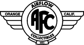 AFC AIRFLOW COLLECTIBLES INC. ORANGE CALIF. logo