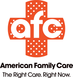 AFC AMERICAN FAMILY CARE THE RIGHT CARE. RIGHT NOW. logo