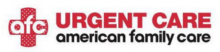 AFC URGENT CARE AMERICAN FAMILY CARE logo