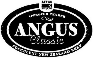 AFFCO APPROVED TENDER ANGUS CLASSIC SUCCULENT NEW ZEALAND BEEF logo