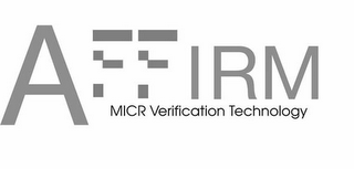 AFFIRM MICR VERIFICATION TECHNOLOGY logo