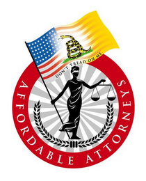 AFFORDABLE ATTORNEYS DON'T TREAD ON ME logo