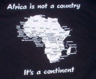 AFRICA IS NOT A COUNTRY IT'S A CONTINENT logo