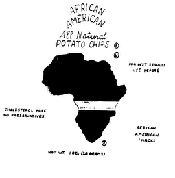 AFRICAN AMERICAN ALL NATURAL POTATO CHIPS logo