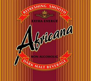 AFRICANA REFRESHING SMOOTH NON-ALCOHOLIC DARK MALT BEVERAGE EXTRA ENERGY logo
