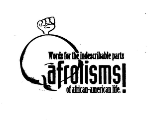 AFROLISMS! WORDS FOR THE INDESCRIBABLE PARTS OF AFRICAN-AMERICAN LIFE logo