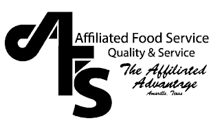 AFS AFFILIATED FOOD SERVICE QUALITY & SERVICE THE AFFILIATED ADVANTAGE AMARILLO, TEXAS logo