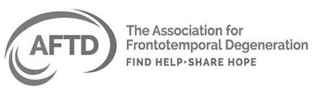 AFTD THE ASSOCIATION FOR FRONTOTEMPORALDEGENERATION FIND HELP·SHARE HOPE logo