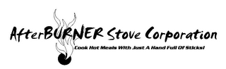 AFTERBURNER STOVE CORPORATION COOK HOT MEALS WITH JUST A HAND FULL OF STICKS! logo