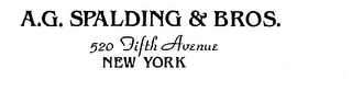 A.G. SPALDING & BROS. 520 FIFTH AVENUE NEW YORK logo