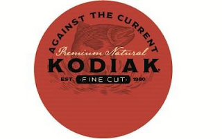 AGAINST THE CURRENT PREMIUM NATURAL KODIAK EST. 1980 FINE CUT logo