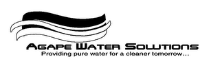AGAPE WATER SOLUTIONS PROVIDING PURE WATER FOR A CLEANER TOMORROW... logo
