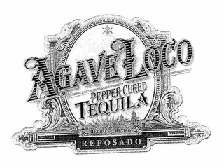 AGAVE LOCO PEPPER CURED TEQUILA HECHO EN MEXICO REPOSADO logo