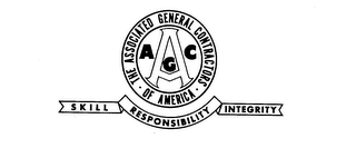 AGC THE ASSOCIATED GENERAL CONTRACTORS OF AMERICA SKILL RESPONSIBILITY INTEGRITY logo