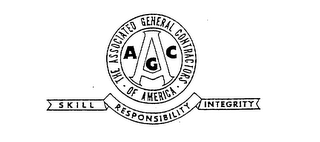AGCA THE ASSOCIATED GENERAL CONTRACTORS OF AMERICA SKILL RESPONSIBILITY INTEGRITY logo
