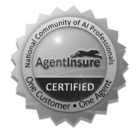 AGENTINSURE CERTIFIED NATIONAL COMMUNITY OF AI PROFESSIONALS ONE CUSTOMER ONE AGENT logo