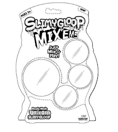 AGES 3+ NEW! SLIMYGLOOP MIX'EMS JUST MIX & PLAY! READY-MADE UNICORN SLIMYGLOOP 1 SET HORIZON GROUP USA logo