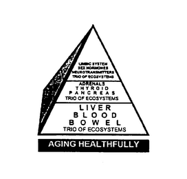 AGING HEALTHFULLY LIMBIC SYSTEM SEX HORMONES NEUROTRANSMITTERS TRIO OF ECOSYSTEMS ADRENALS THYROID PANCREAS TRIO OF ECOSYSTEMS LIVER BLOOD BOWEL TRIO OF ECOSYSTEMS logo