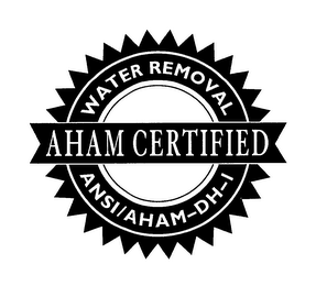AHAM CERTIFIED WATER REMOVAL ANSI/AHAM-DH-I logo