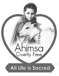 AHIMSA CRUELTY FREE ALL LIFE IS SACRED logo