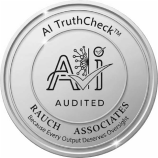 AI TRUTHCHECK AI AUDITED RAUCH ASSOCIATES BECAUSE EVERY OUTPUT DESERVES OVERSIGHT logo
