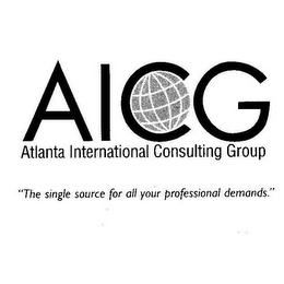 AICG ATLANTA INTERNATIONAL CONSULTING GROUP "THE SINGLE SOURCE FOR ALL YOUR PROFESSIONAL DEMANDS." logo