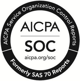AICPA SERVICE ORGANIZATION CONTROL REPORTS FORMERLY SAS 70 REPORTS AICPA SOC AICPA.ORG/SOC logo