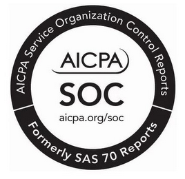 AICPA SOC AICPA.ORG/SOC AICPA SERVICE ORGANIZATION CONTROL REPORTS FORMERLY SAS 70 REPORTS logo