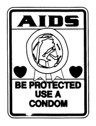 AIDS BE PROTECTED USE A CONDOM logo