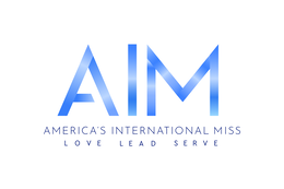 AIM AMERICA'S INTERNATIONAL MISS LOVE LEAD SERVE logo