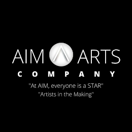 AIM ARTS COMPANY, "AT AIM, EVERYONE IS A STAR," "ARTISTS IN THE MAKING" logo