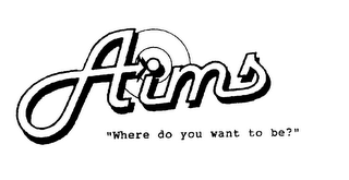 AIMS "WHERE DO YOU WANT TO BE?" logo