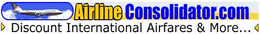 AIRLINECONSOLIDATOR.COM DISCOUNT INTERNATIONAL AIRFARES & MORE... logo