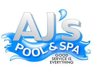 AJ'S POOL & SPA LLC GOOD SERVICE IS EVERYTHING logo