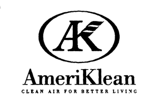AK AMERIKLEAN CLEAN AIR FOR BETTER LIVING logo