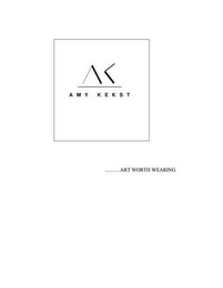 AK AMY KEKST .........ARTH WORTH WEARING logo